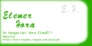 elemer hora business card